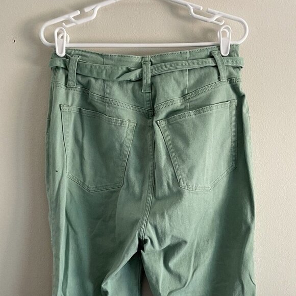 Happy X Nature Kate Hudson Women 4 Green Belted Button Fly Straight Leg Pant - Picture 7 of 10